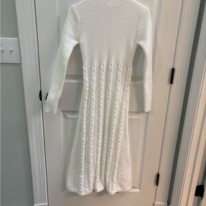 Elegant White Cable Knit Dress